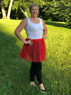 Red Plus Size Adult Tutu Skirt - Women's Plus Size 3- Layer Basic Ballet Costume Dance Tutus - Sydney So Sweet