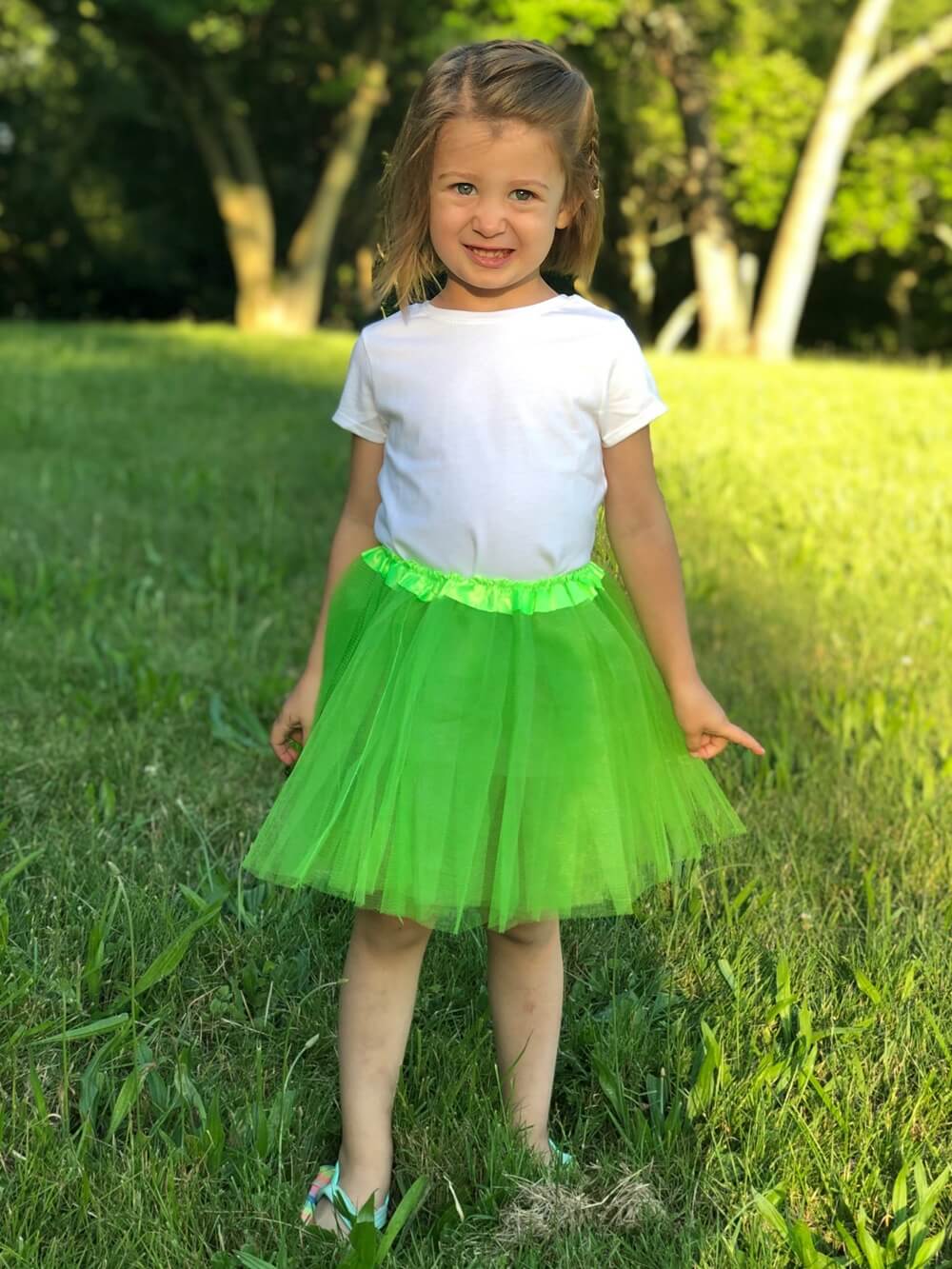 Lime Green Tutu Skirt - Kids Size 3-Layer Tulle Basic Ballet Dance Costume Tutus for Girls - Sydney So Sweet