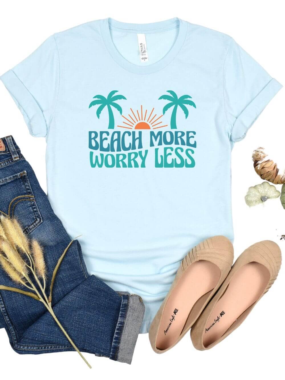 Beach More Worry Less Women's Jersey Short Sleeve Graphic Tee - Sydney So Sweet