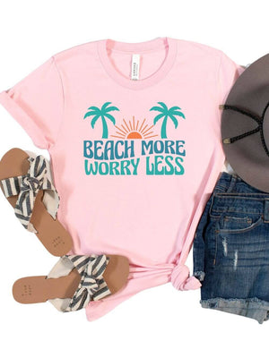 Beach More Worry Less Women's Jersey Short Sleeve Graphic Tee - Sydney So Sweet