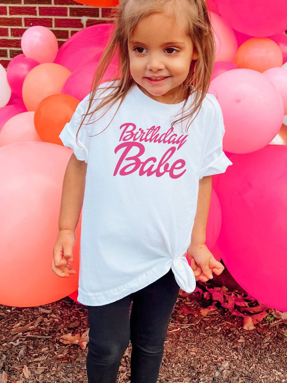 Birthday Babe Girls&#39; Cotton Barbie Style Birthday T-Shirt - 3 Colors - Sydney So Sweet