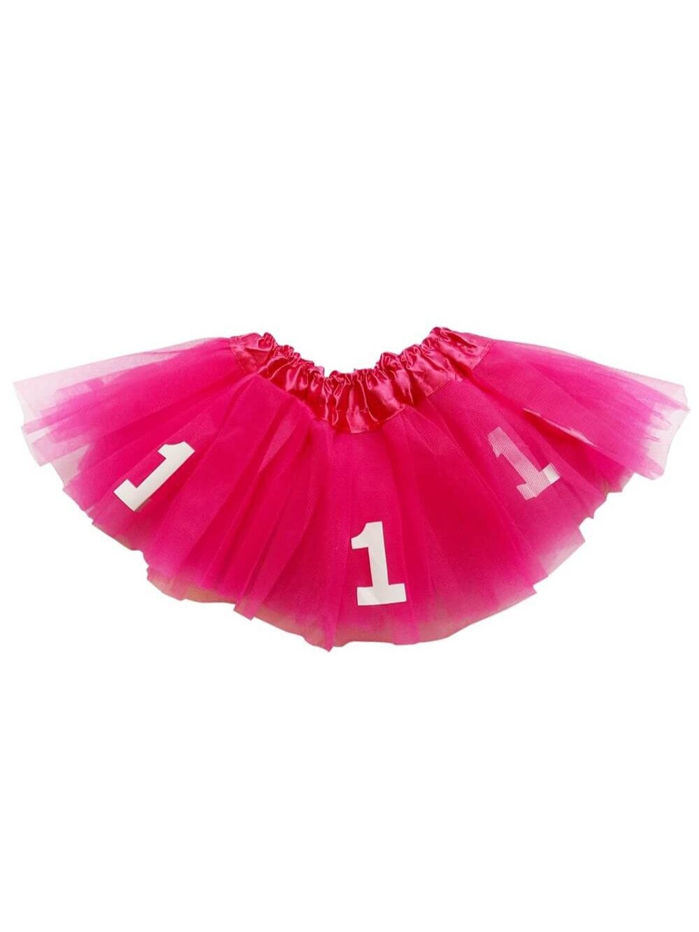 Hot Pink First Birthday Tutu Skirt Baby Size 3-Layer Outfit Hot Pink First Birthday Tutu Skirt Baby Size 3-Layer Outfit