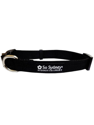 Solid Black Basic Nylon Dog Collar for Small, Medium, & Large Dogs - Sydney So Sweet