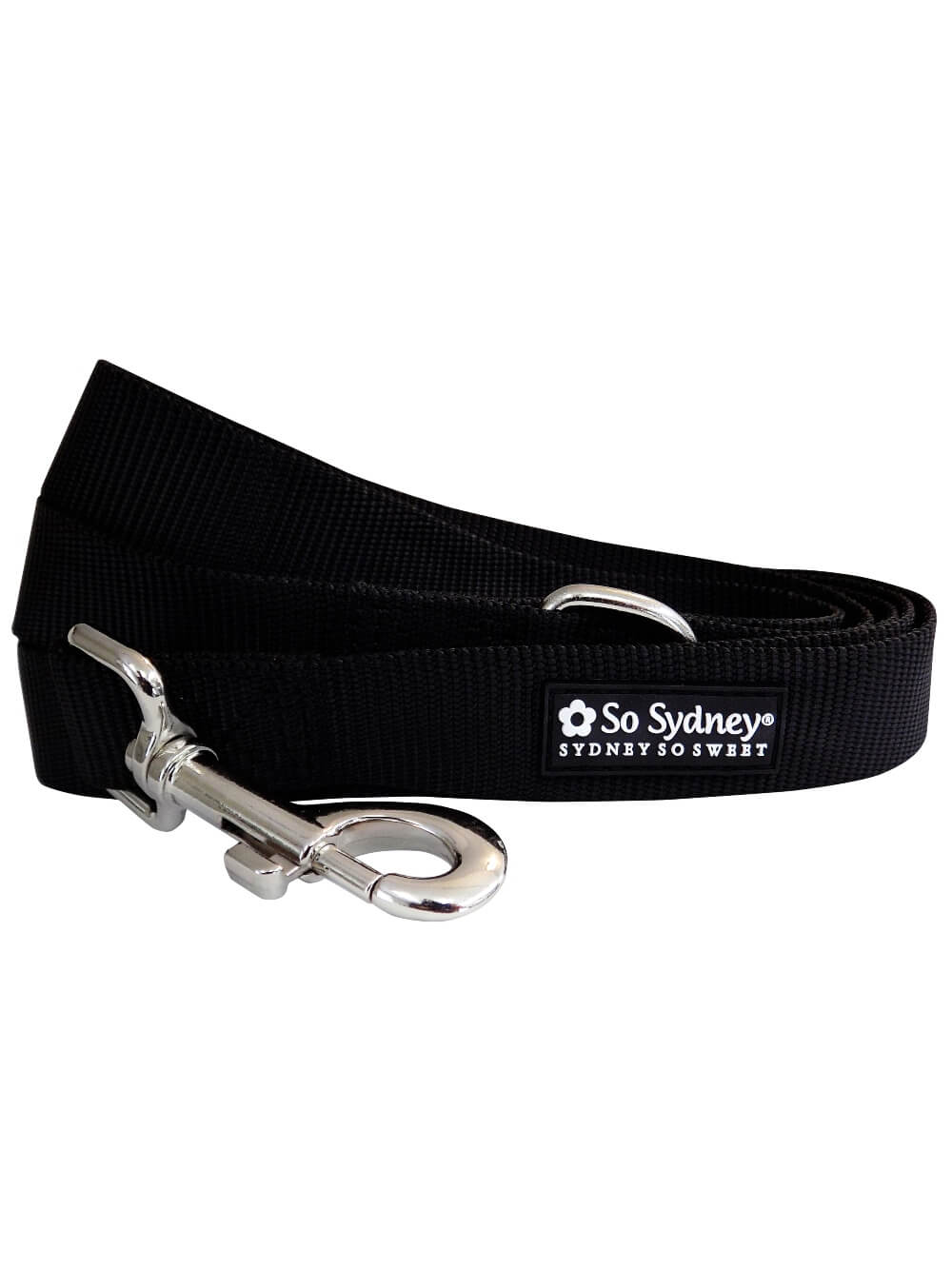 Solid Black Basic Nylon Dog Leash for Small, Medium, or Large Dogs - Sydney So Sweet