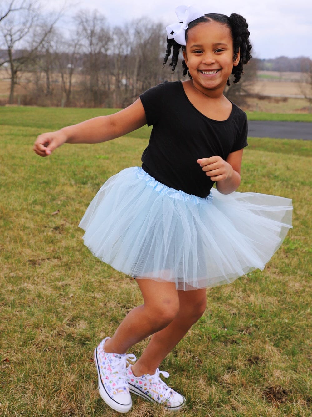 Light Aqua Blue Tutu Skirt - Kids Size 3-Layer Tulle Basic Ballet Dance Costume Tutus for Girls - Sydney So Sweet