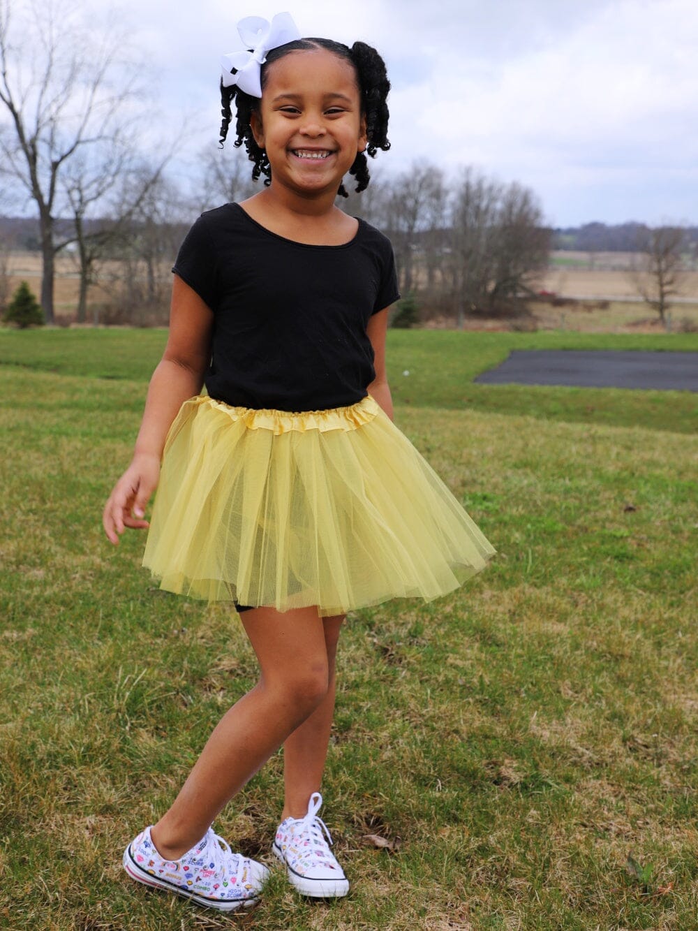 Gold Tutu Skirt for Girls – 3-Layer Tulle Ballet, Dance, and Dress-Up Costume Skirt - Sydney So Sweet
