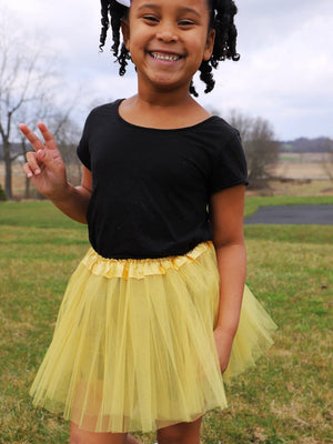 Gold Tutu Skirt - Kids Size 3-Layer Tulle Basic Ballet Dance Costume Tutus for Girls - Sydney So Sweet