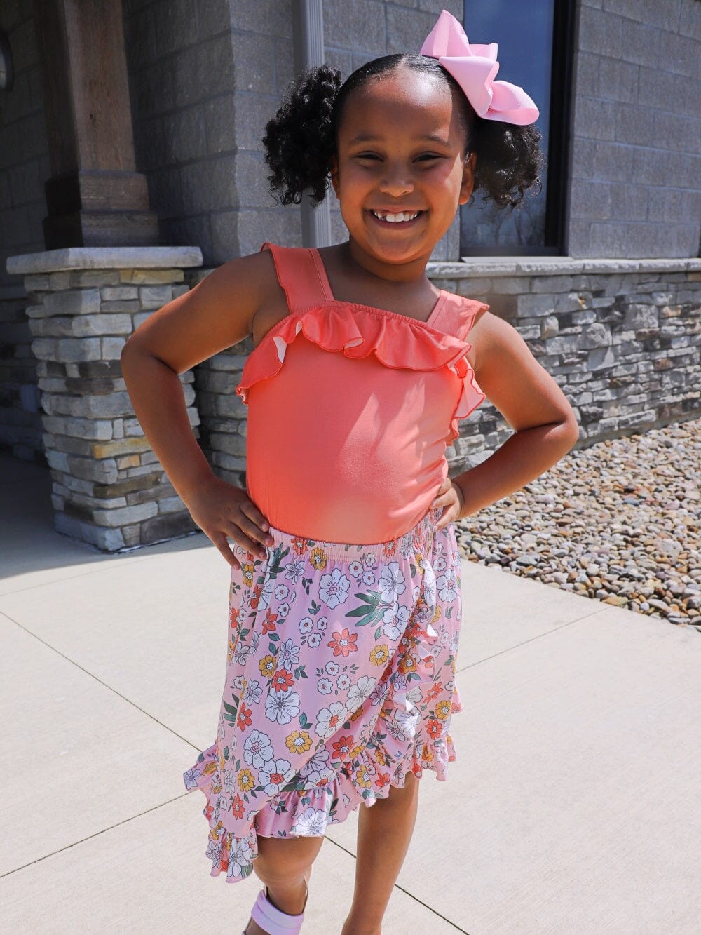 Mini Rolling In Flowers 2 Piece Skirt Set - Orange/combo | Fashion Nova,  Kids Sets | Fashion Nova