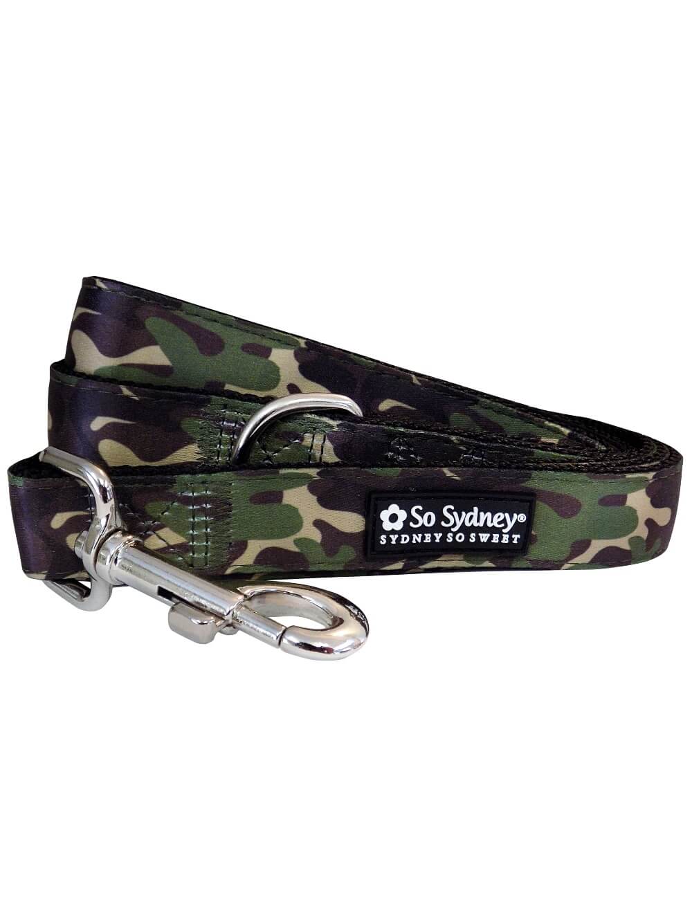 Camo Military Green 5&#39; Designer Fashion Dog Leash - Sydney So Sweet