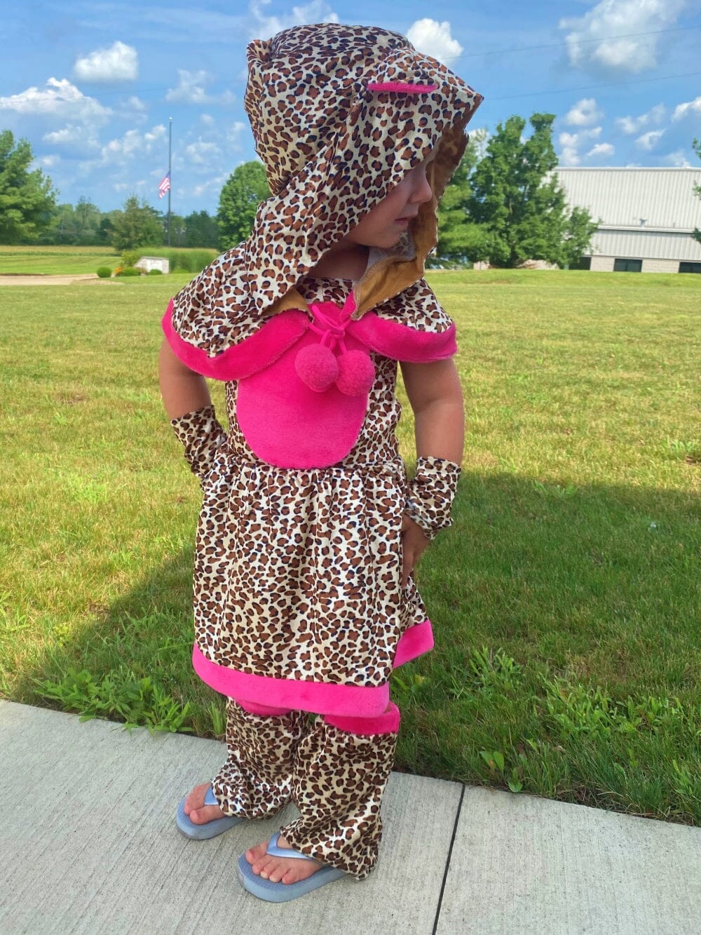 Cheetah Costume, Hot Pink Hooded Halloween Dress Up for Girls & Toddler - Sydney So Sweet