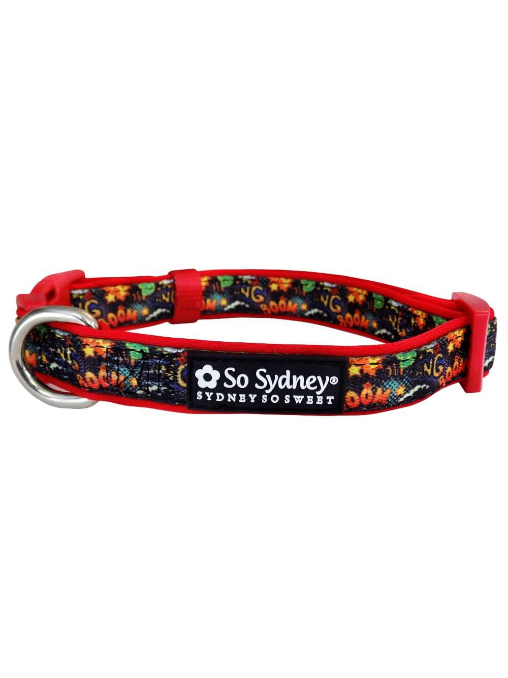 Comic Book Hero Red Fashion Dog Collar - Sydney So Sweet