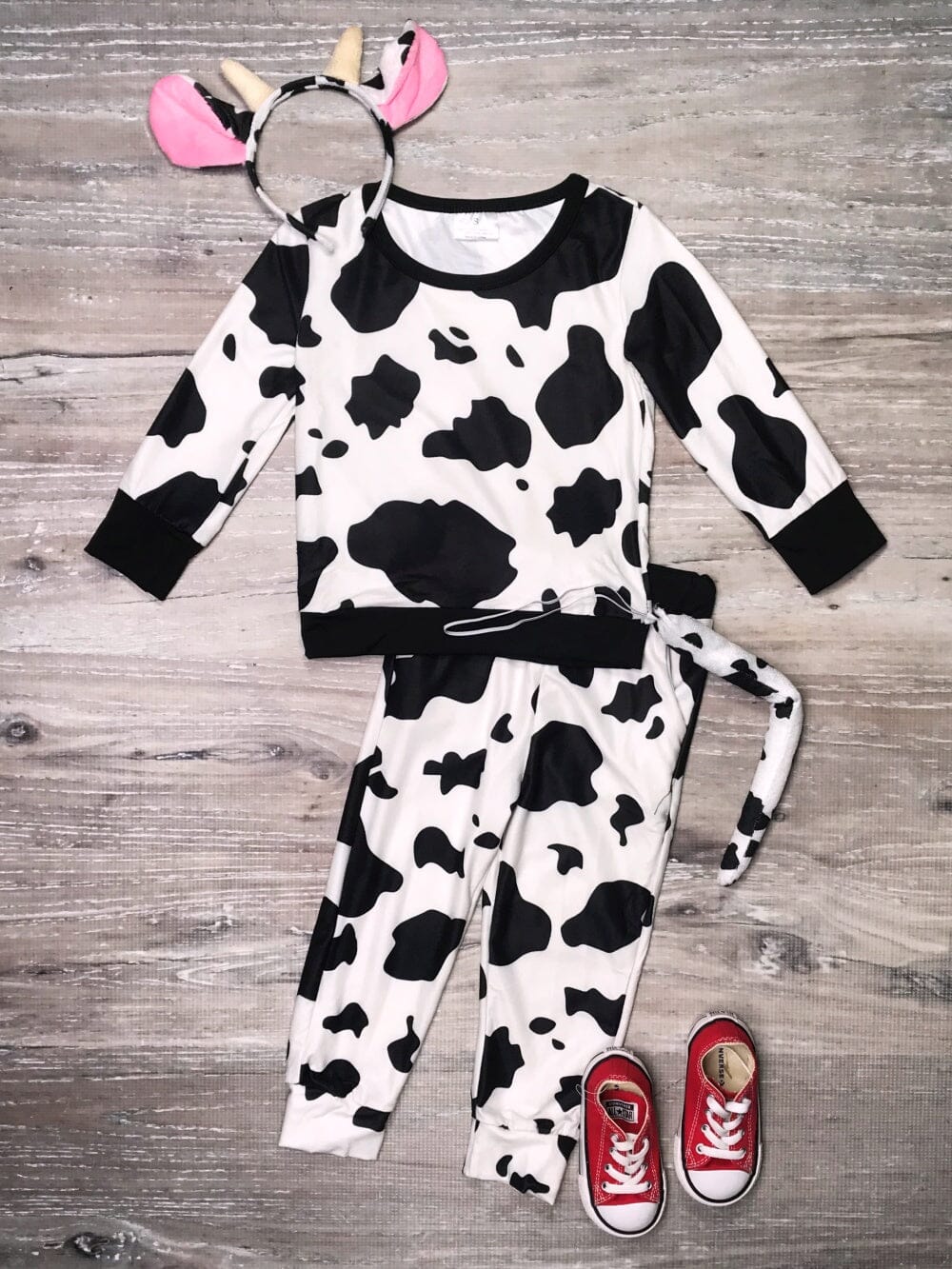 Cow Costume Lounge Set with Headband &amp; Tail - Sydney So Sweet