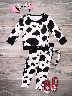 Cow Costume Lounge Set with Headband & Tail - Sydney So Sweet