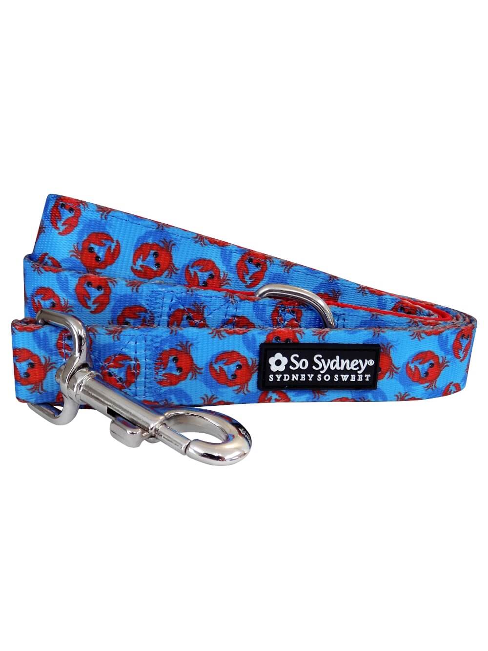 New England Crab Blue &amp; Red Fun &amp; Bright Dog Leash - Sydney So Sweet