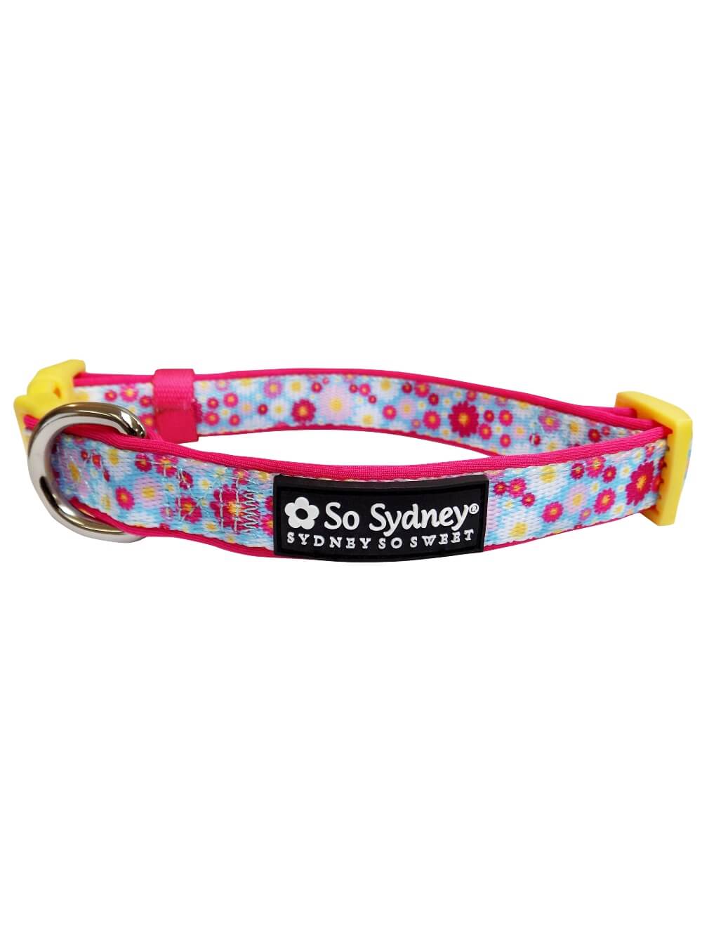 Wildflower Daisy Pink & Blue Comfy, Cute, Fashion Dog Collar - Sydney So Sweet