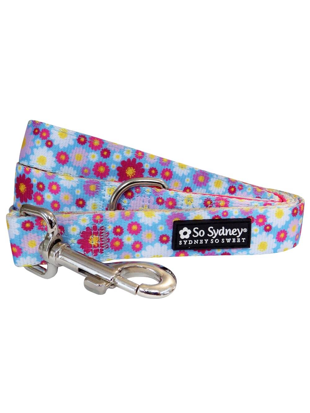 Wildflower Daisy Pink &amp; Blue 5&#39; Cute &amp; Bright Dog Leash - Sydney So Sweet