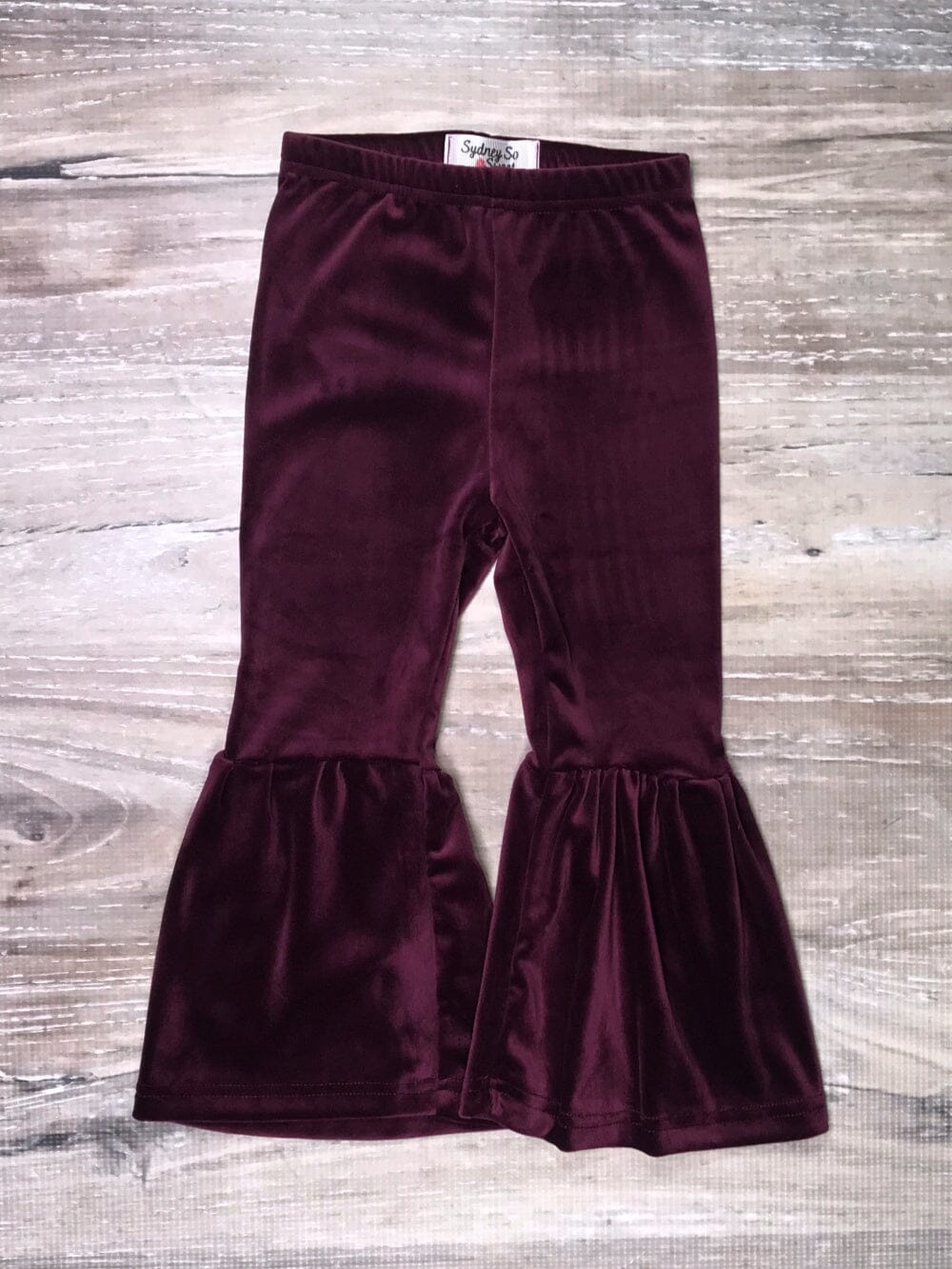 Dark Purple Girls Velvet Bell Bottoms - Sydney So Sweet