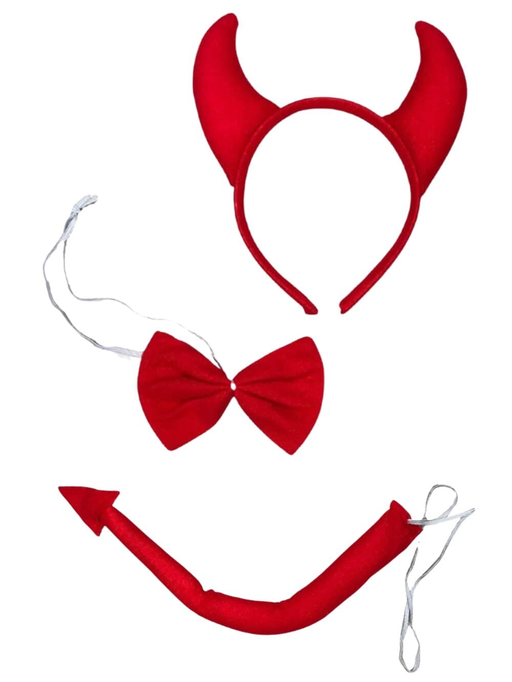 Red Devil Headband, Bow Tie,  & Tail, Kid or Adult Costume Accessories - Sydney So Sweet
