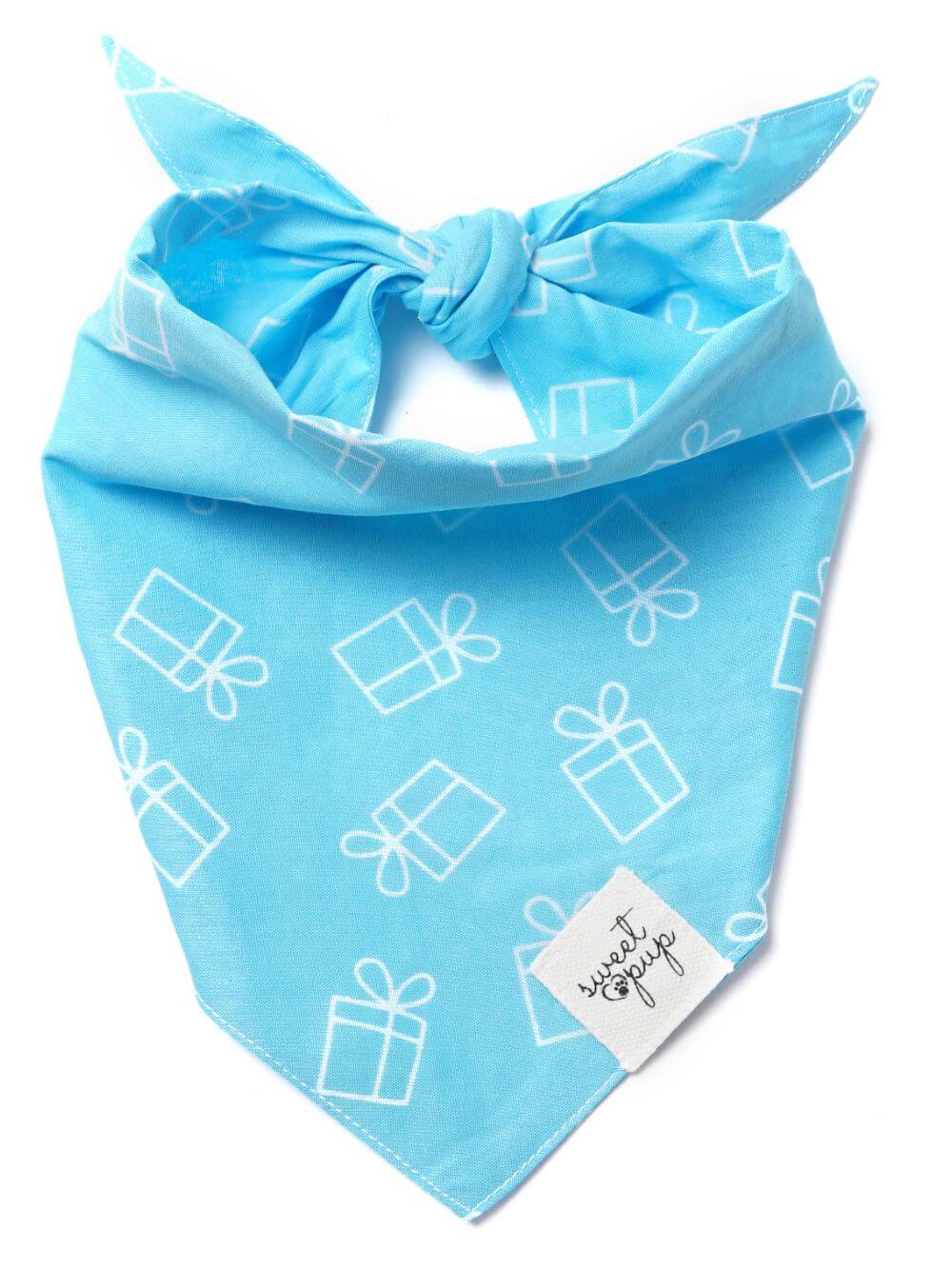 Dog Bandana - Dog Birthday Bandana Dog Prezzie Blue - Sydney So Sweet