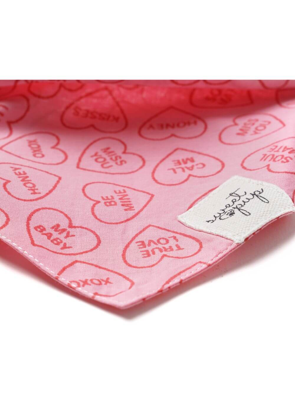 Dog Bandana - Real Love Pink Candy Heart - Sydney So Sweet