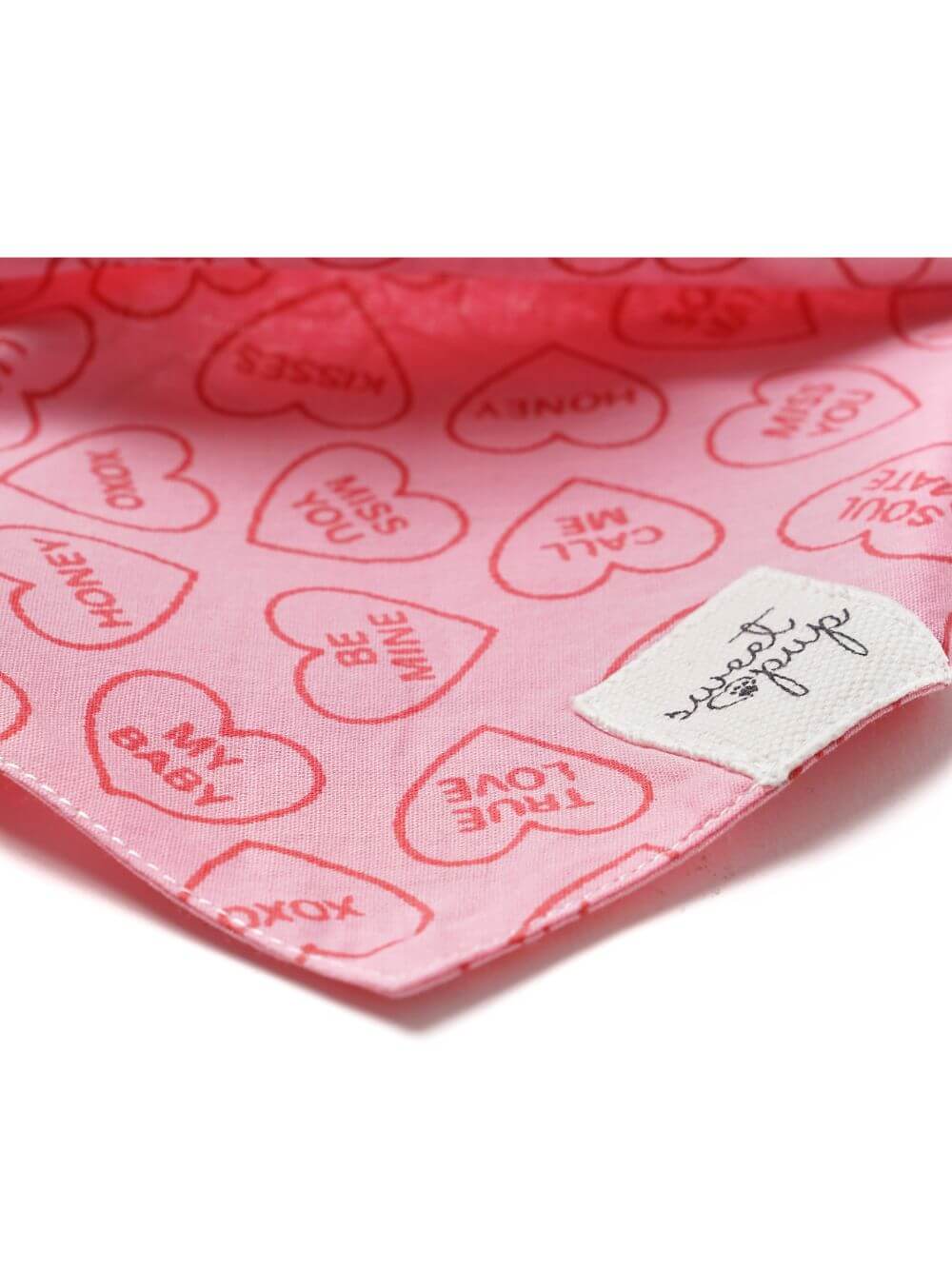 Dog Bandana - Real Love Pink Candy Heart - Sydney So Sweet