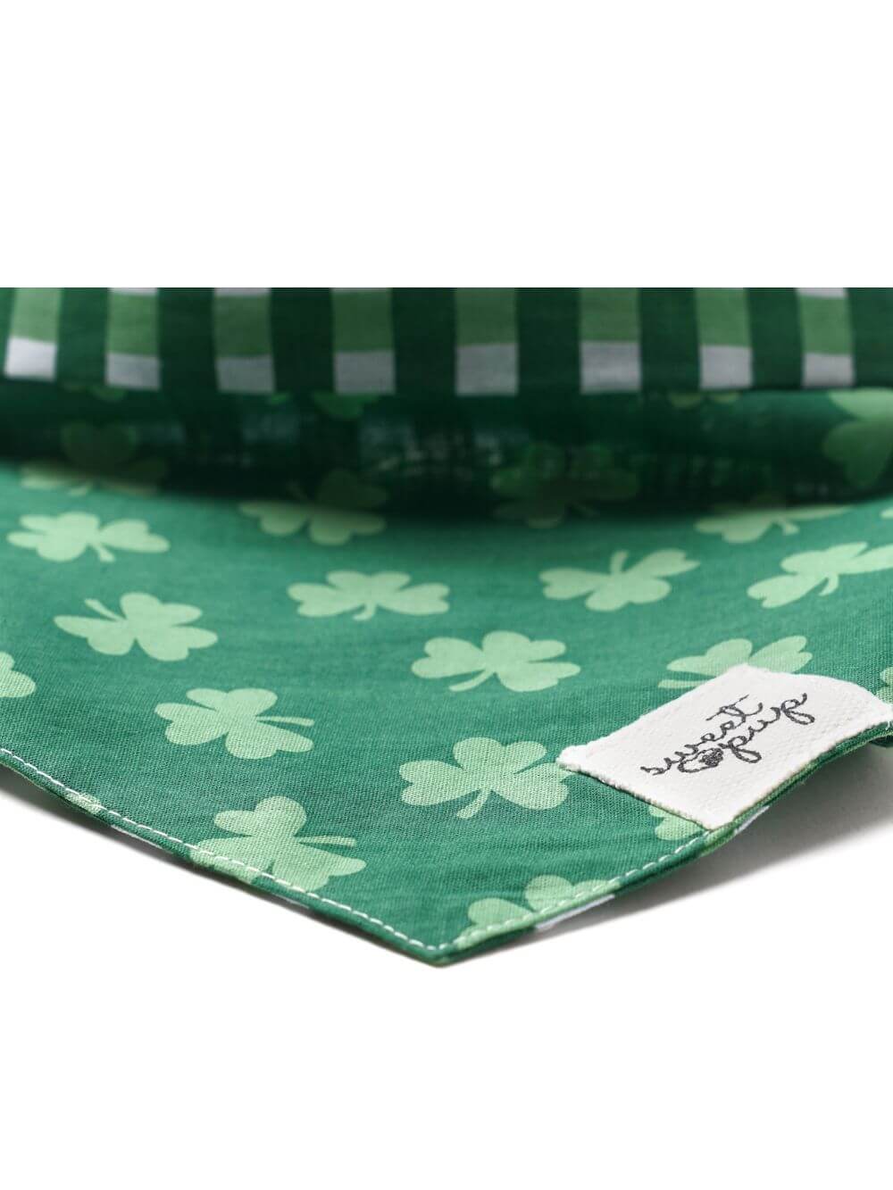 Dog Bandana - Shamrock Green Plaid Reversible - Sydney So Sweet