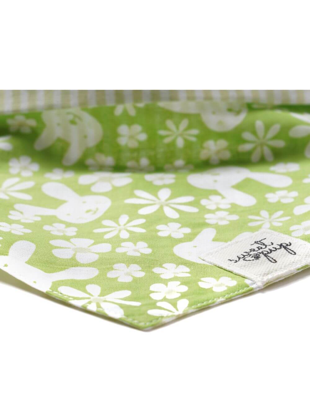 Dog Bandana - Skippy Spring Rabbit & Stripe Reversible - Sydney So Sweet