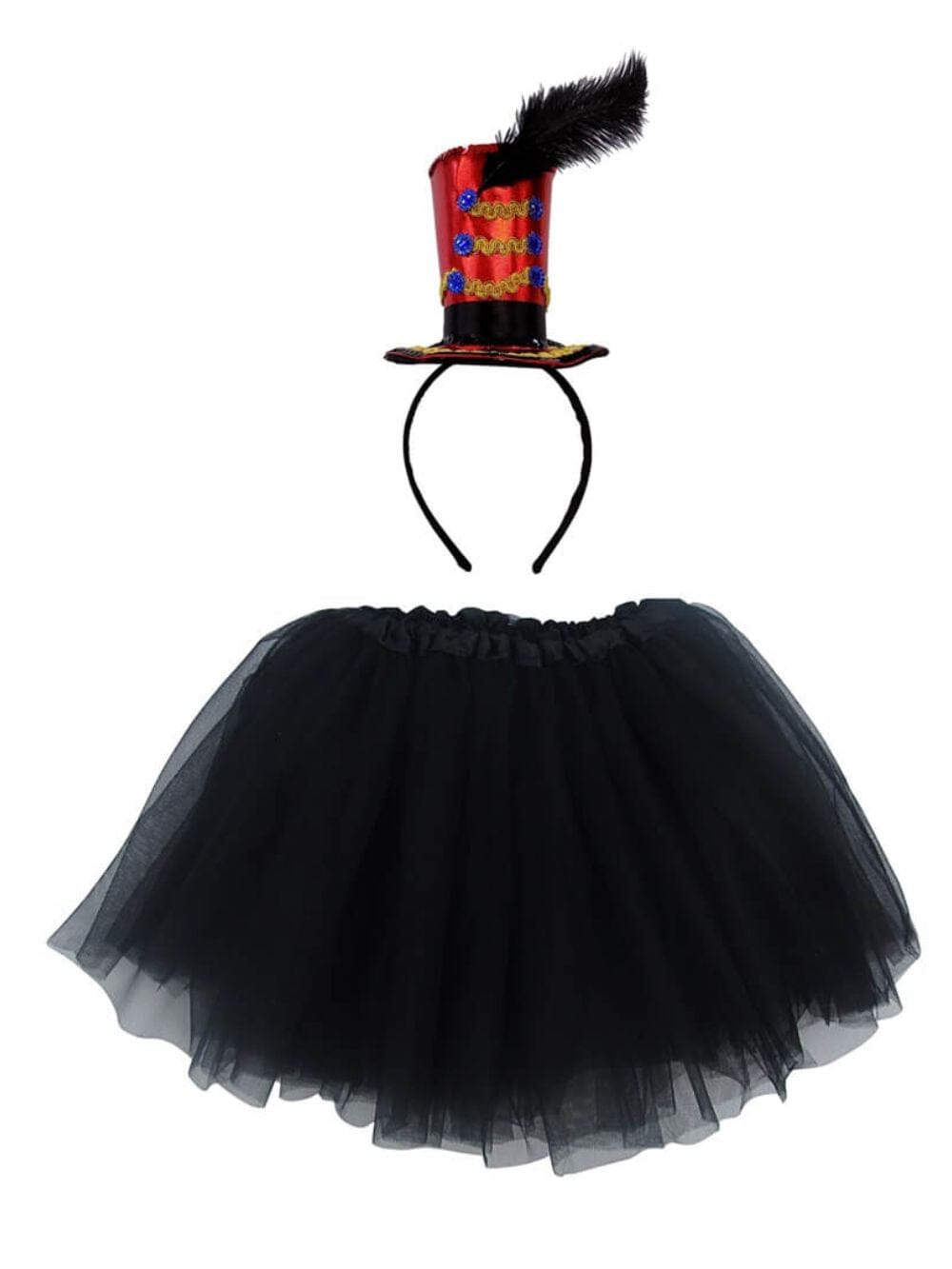 Ringmaster Costume Set for Adults & Plus Size – Black Tutu Skirt & Black Mini Top Hat Headband – Circus Greatest Showman Outfit - Sydney So Sweet