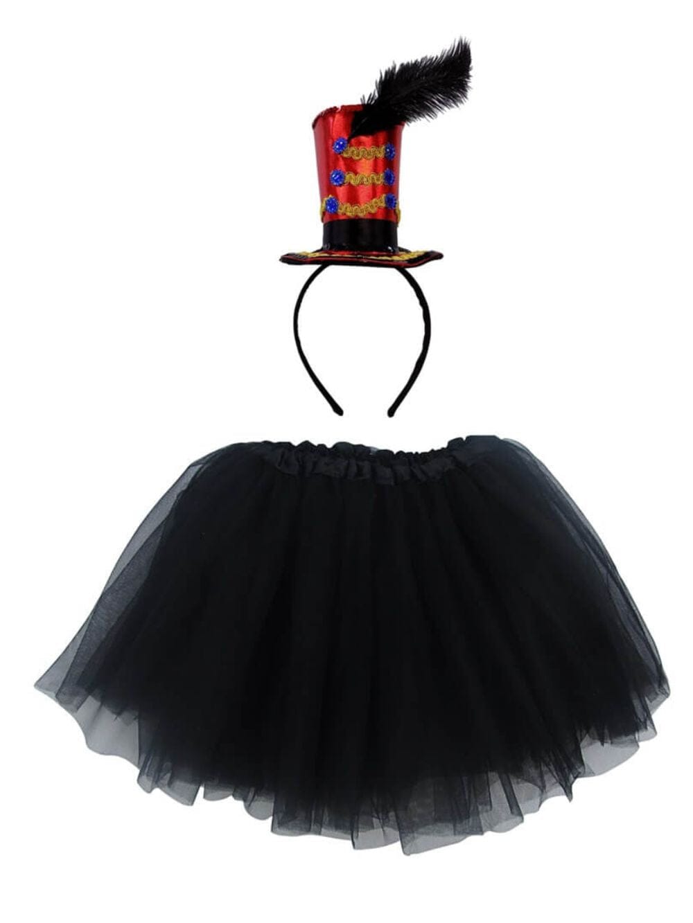 Adult Ringmaster Greatest Showman Costume - Black Dot Tutu Skirt & Headband Hat Set for Adult or Plus Size - Sydney So Sweet