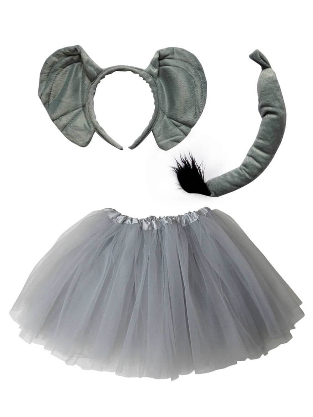 Adult Elephant Costume - Tutu Skirt, Tail, & Headband Set for Adult or Plus Size - Sydney So Sweet