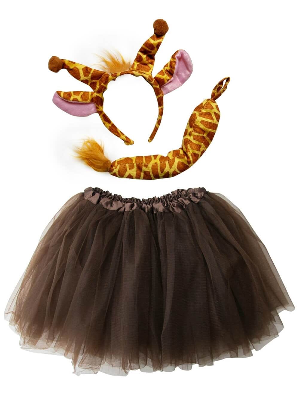 Girls Giraffe Tutu Skirt Costume Complete Kids Costume Set with Tutu, Tail, & Ears - Sydney So Sweet