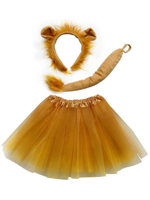 Adult Lion Costume - Gold Tutu Skirt, Tail, & Headband Set for Adult or Plus Size - Sydney So Sweet
