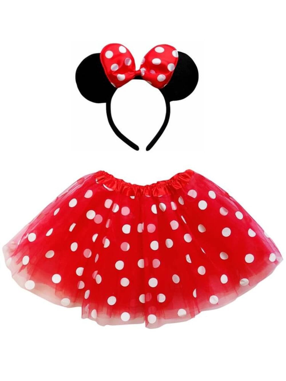 Adult Minnie Mouse Costume - Red Polka Dot Tutu Skirt & Headband Set for Adult or Plus Size - Sydney So Sweet