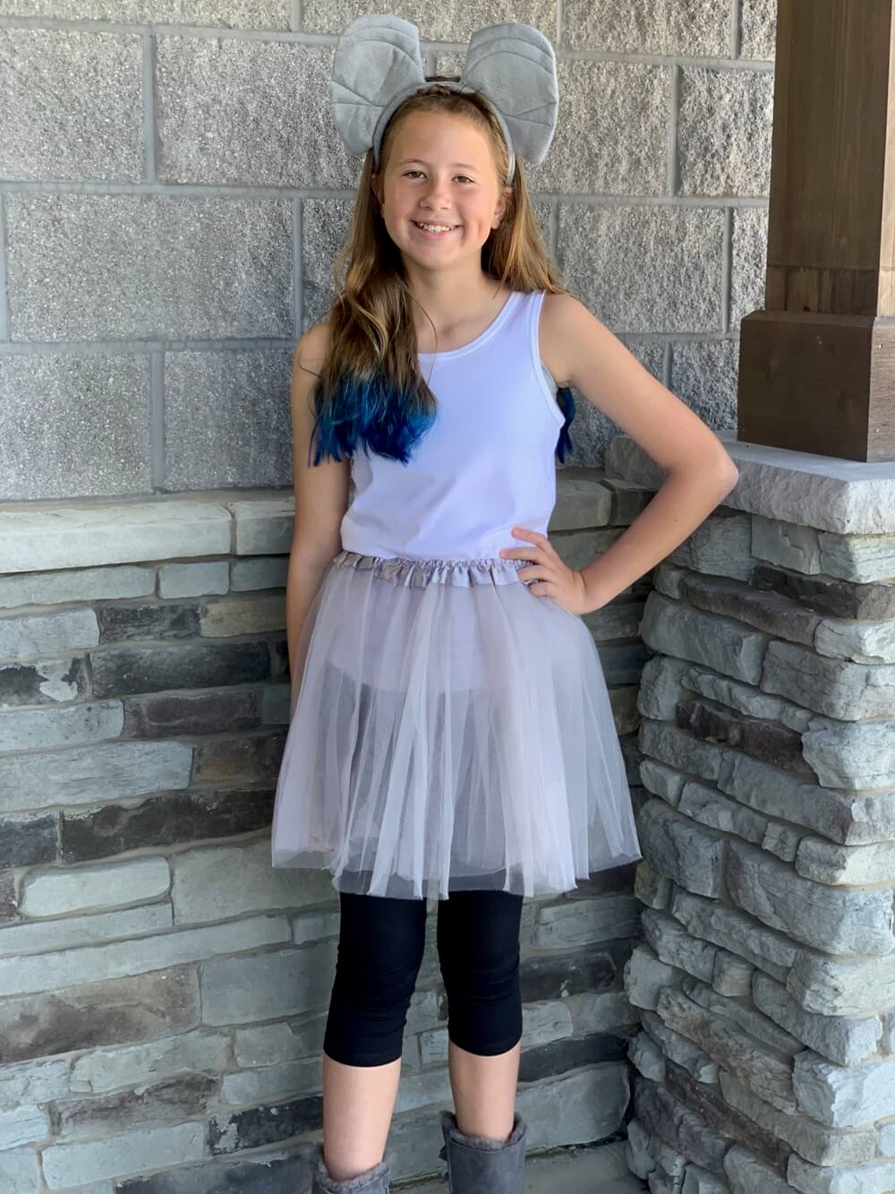 Girls Gray Elephant Costume - Complete Kids Costume Set with Tutu, Tail, & Ears - Sydney So Sweet