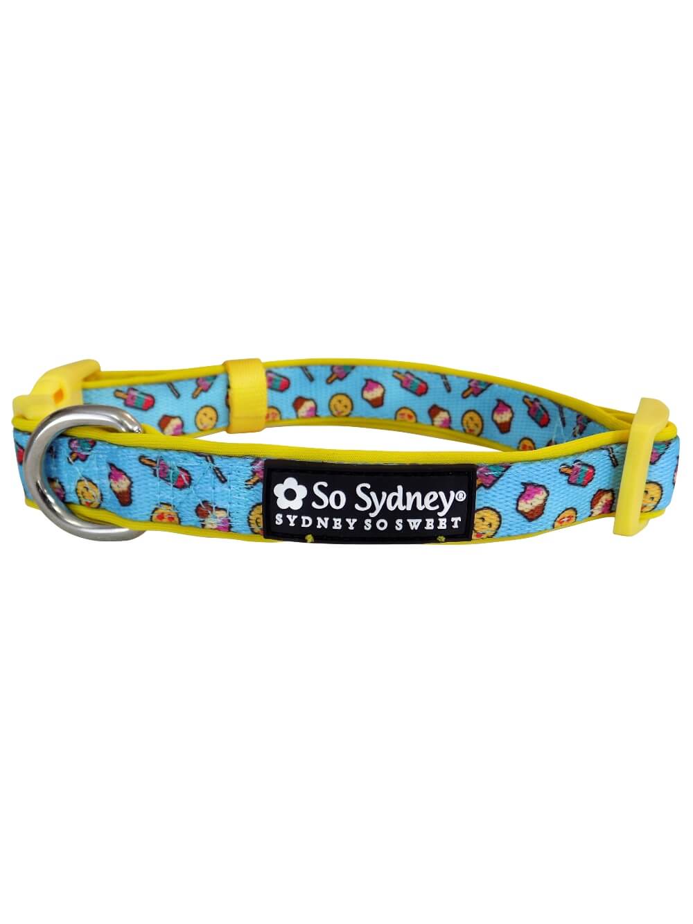 Emojis & Treats Blue & Yellow Adjustable Unique Dog Collar - Sydney So Sweet