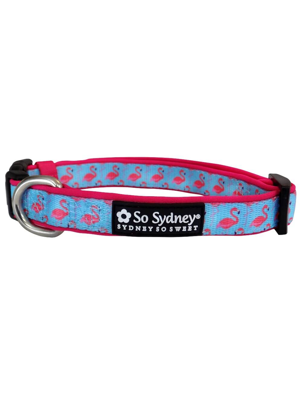 Fancy Flamingo Blue & Pink ComfyUnique Fashion Dog Collar - Sydney So Sweet