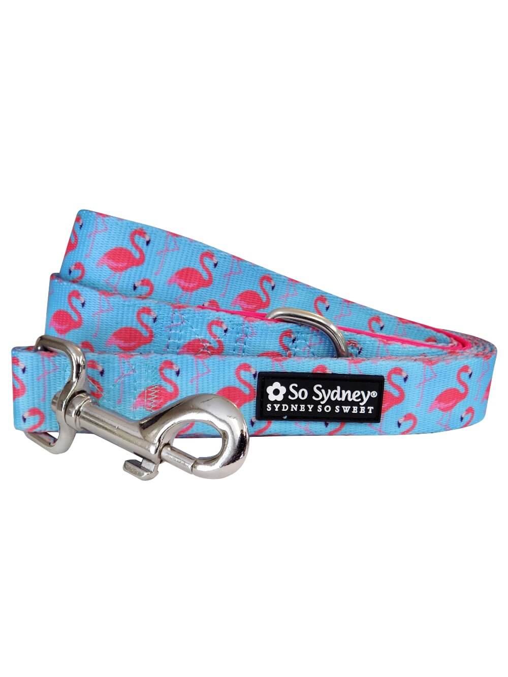 Fancy Flamingo Blue &amp; Pink Cute &amp; Fun 5&#39; Dog Leash - Sydney So Sweet