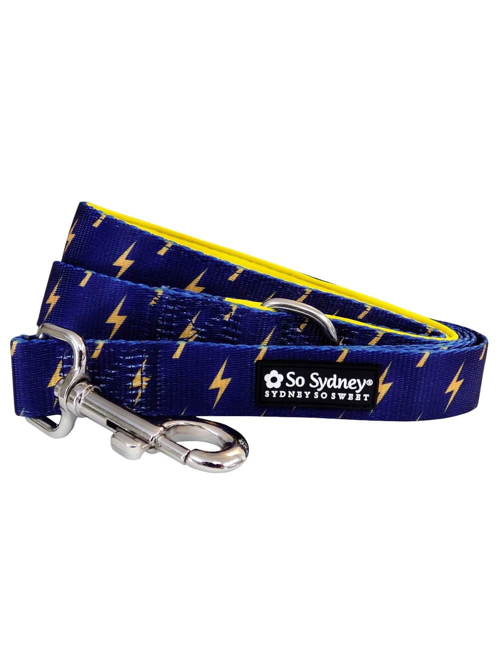 Flash Lightning Navy Blue &amp; Yellow Fashion Dog Leash - Sydney So Sweet