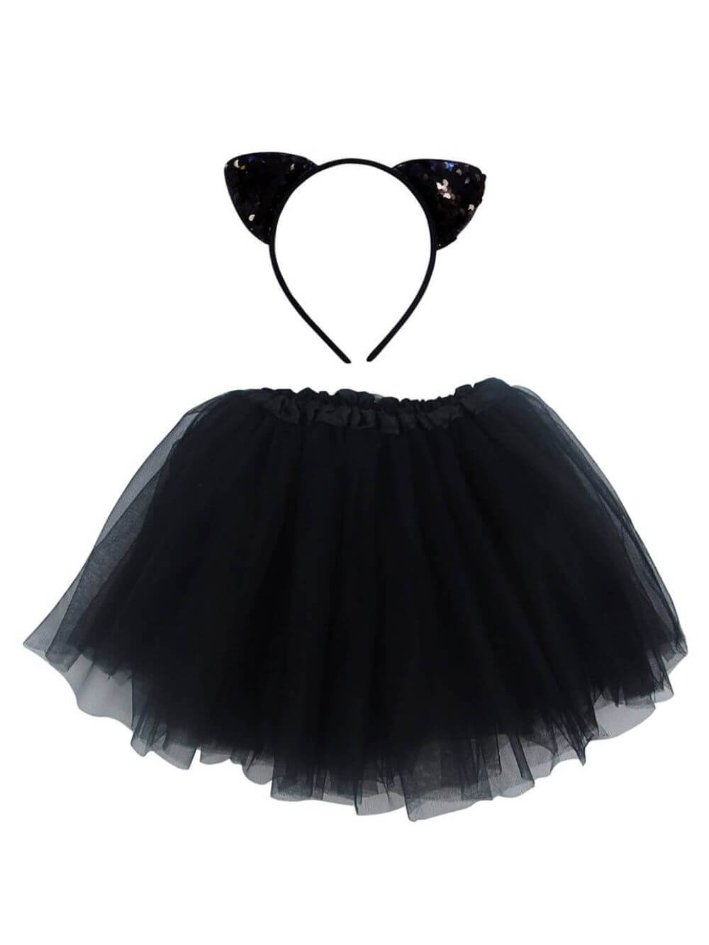 Adult or Plus Size Black Sequin Cat Tutu Costume Tutu & Ears Teen/Adult Size Adult or Plus Size Black Sequin Cat Tutu Costume Tutu & Ears Teen/Adult Size