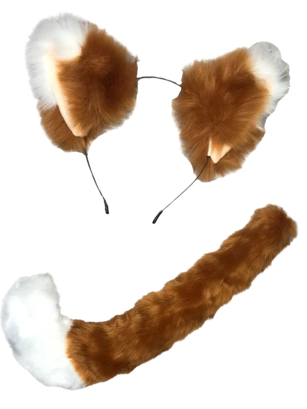 Orange Fox Ears Headband Set - Plush Headband Ears & Tail Costume Accessories - Sydney So Sweet