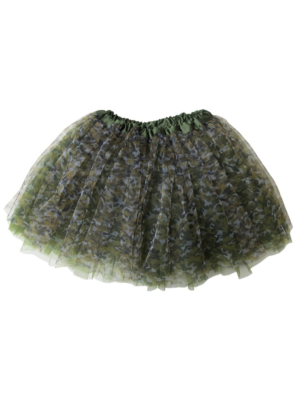 Green Camo Camouflage Tutu Skirt for Girls – 3-Layer Tulle Ballet, Dance, and Dress-Up Costume Skirt - Sydney So Sweet