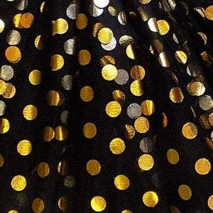Black and Gold Polka Dot Tutu Skirt Costume for Girls, Women, Plus - Sydney So Sweet
