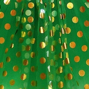 Green and Gold Polka Dot Tutu Skirt Costume for Girls, Women, Plus - Sydney So Sweet