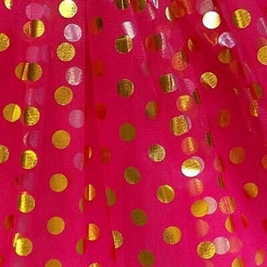 Hot Pink and Gold Polka Dot Tutu Skirt Costume for Girls, Women, Plus - Sydney So Sweet