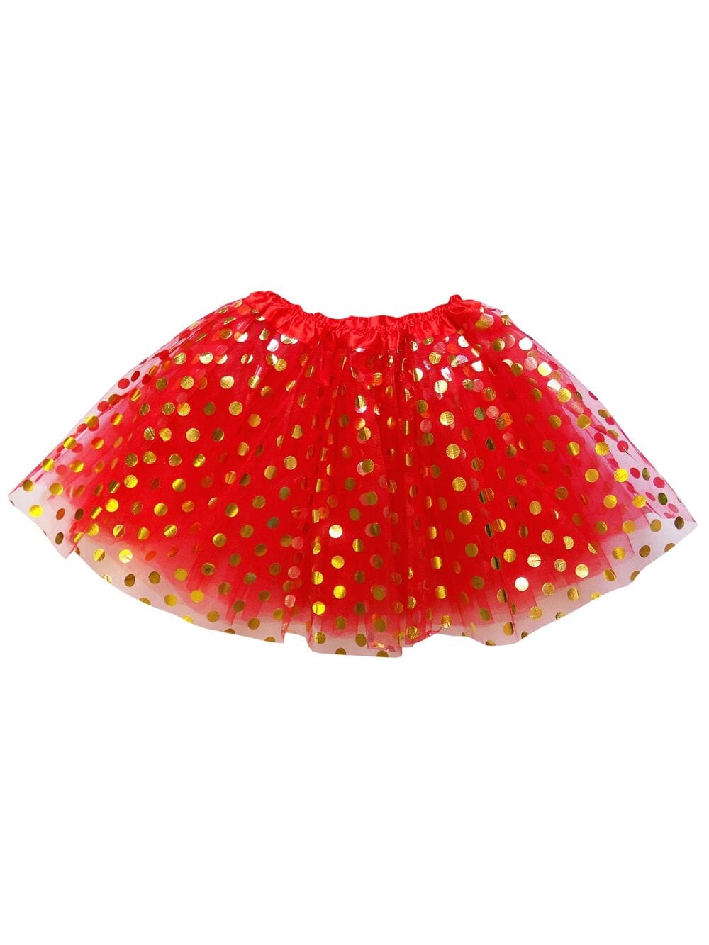 Red & Gold Polka Dot Tutu Skirt – Costume Tulle Skirt for Girls, Women & Plus Sizes - Sydney So Sweet