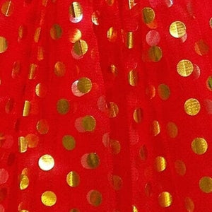 Red and Gold Polka Dot Tutu Skirt Costume for Girls, Women, Plus - Sydney So Sweet