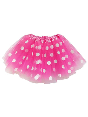 Hot Pink and White Polka Dot Tutu Skirt Costume for Girls, Women, Plus - Sydney So Sweet