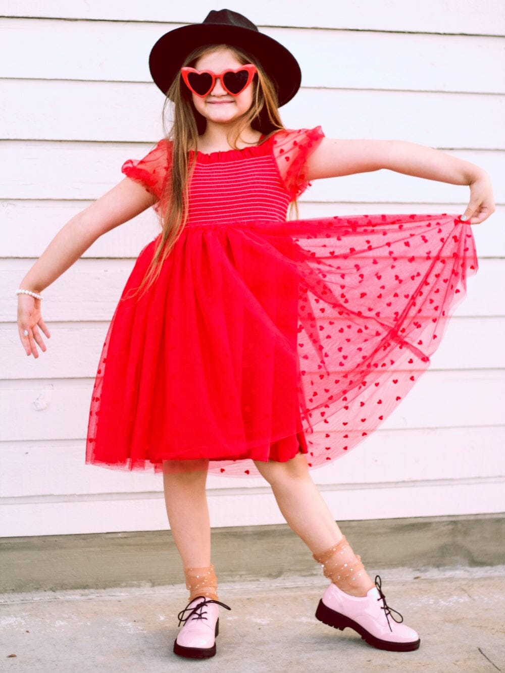 Red Heart Tulle Chiffon Special Occasion Girls Tutu Dress Sydney