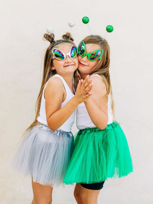 Alien Costume Green - Complete Kids Costume Set with Tutu, Headband, & Sunglasses - Sydney So Sweet