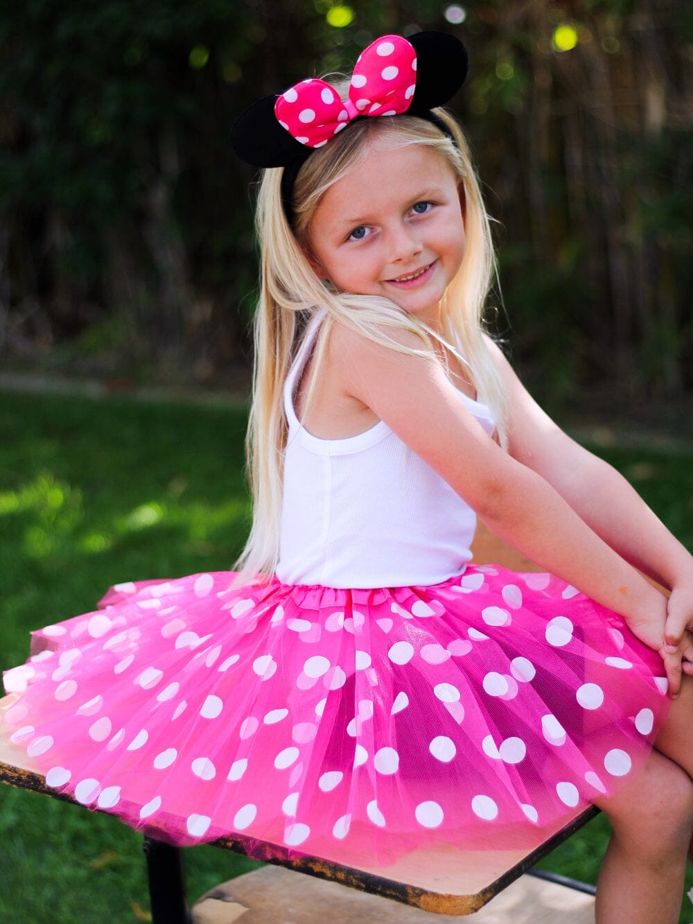 Polka Dot Mouse Costume - Girls Neon Pink Polka Dot Mouse Tutu Kids Costume Set - Sydney So Sweet